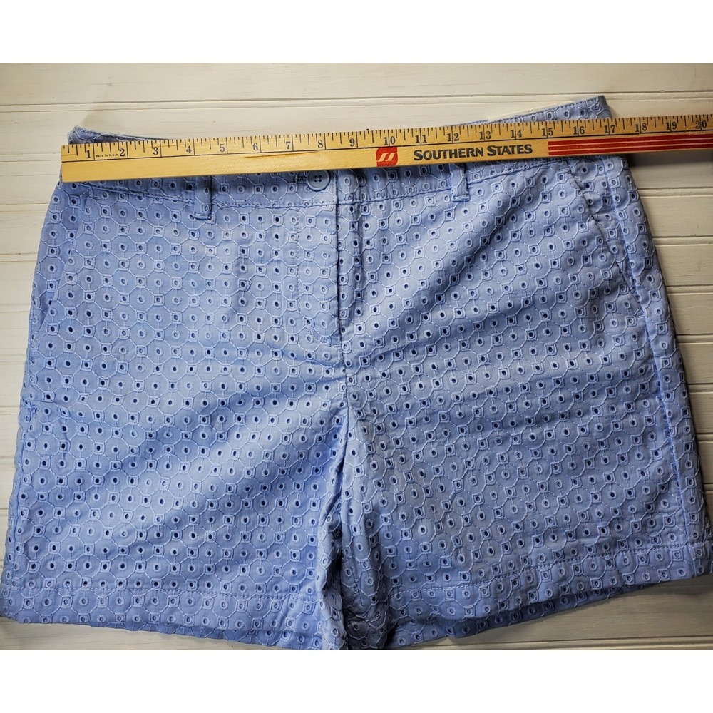 Ann Taylor Women's Loft Size 10 Baby Blue Eyelet Riviera Shorts New With Tags - Picture 2 of 6